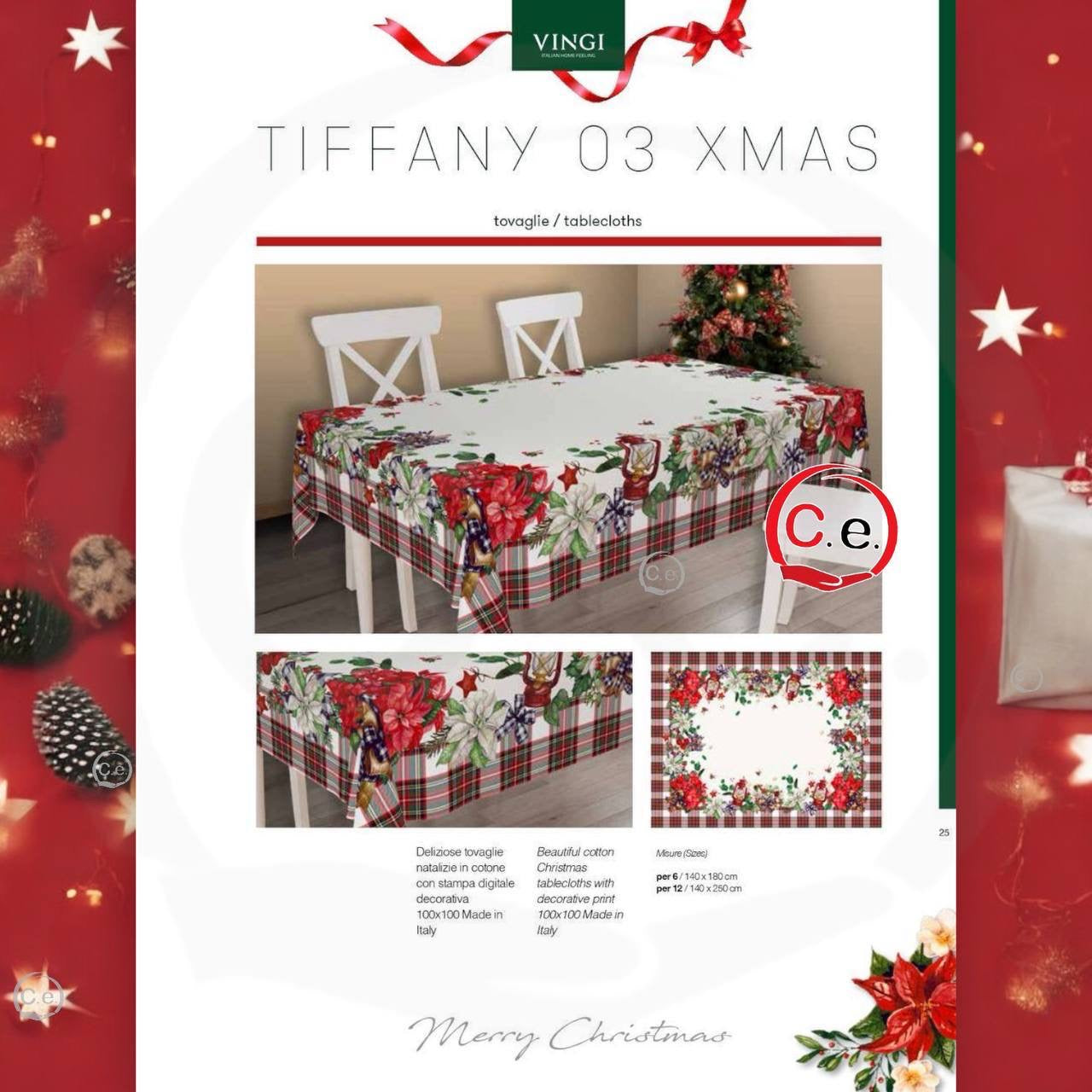Tovaglia digitale Vingi Tiffany xmas Christmas 🎄🎁☃️🎅🏼