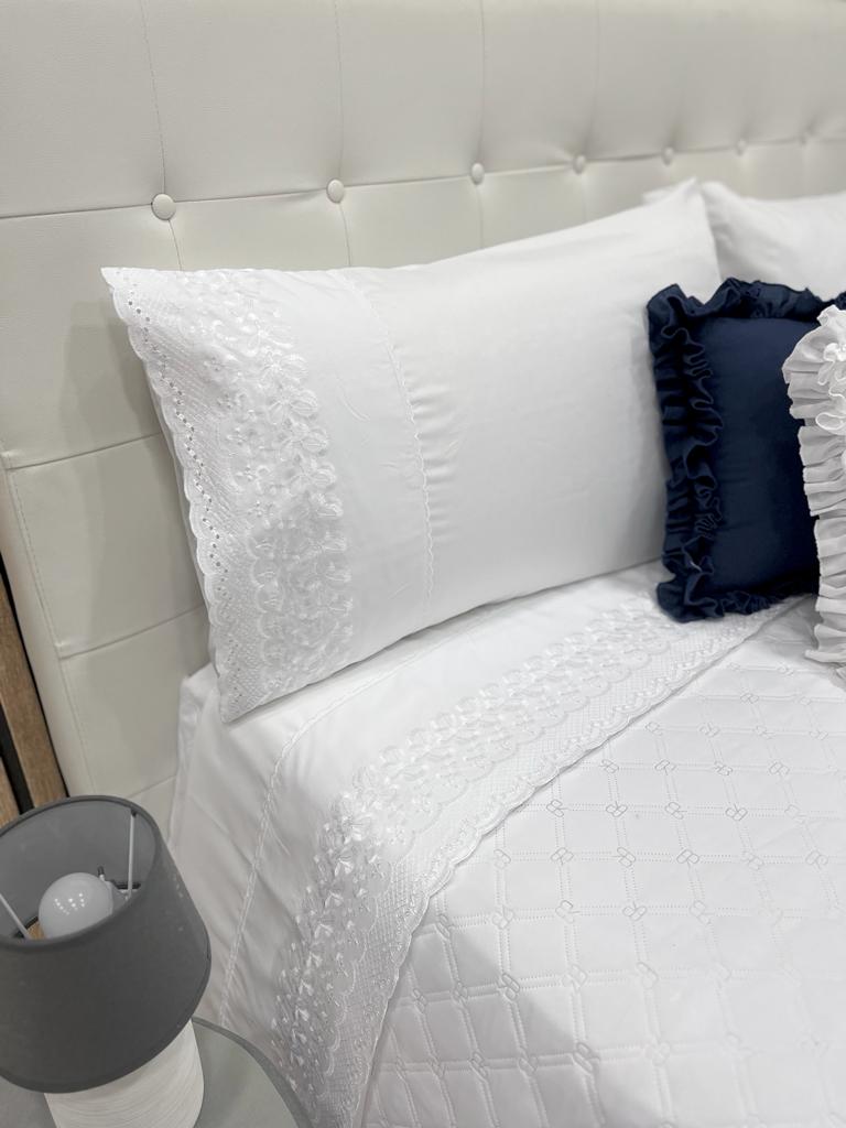 Completo lenzuola Ornella Renato Balestra con pizzo San Gallo