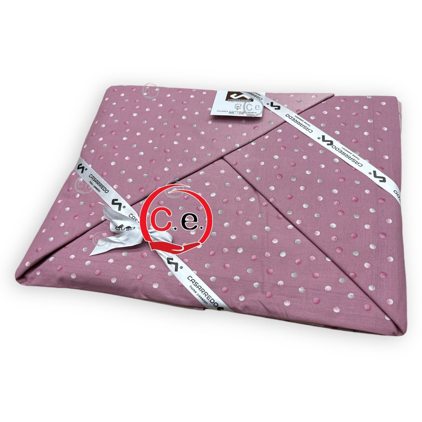 Completo lenzuola Casarredo Pois matrimoniale stampato in puro cotone