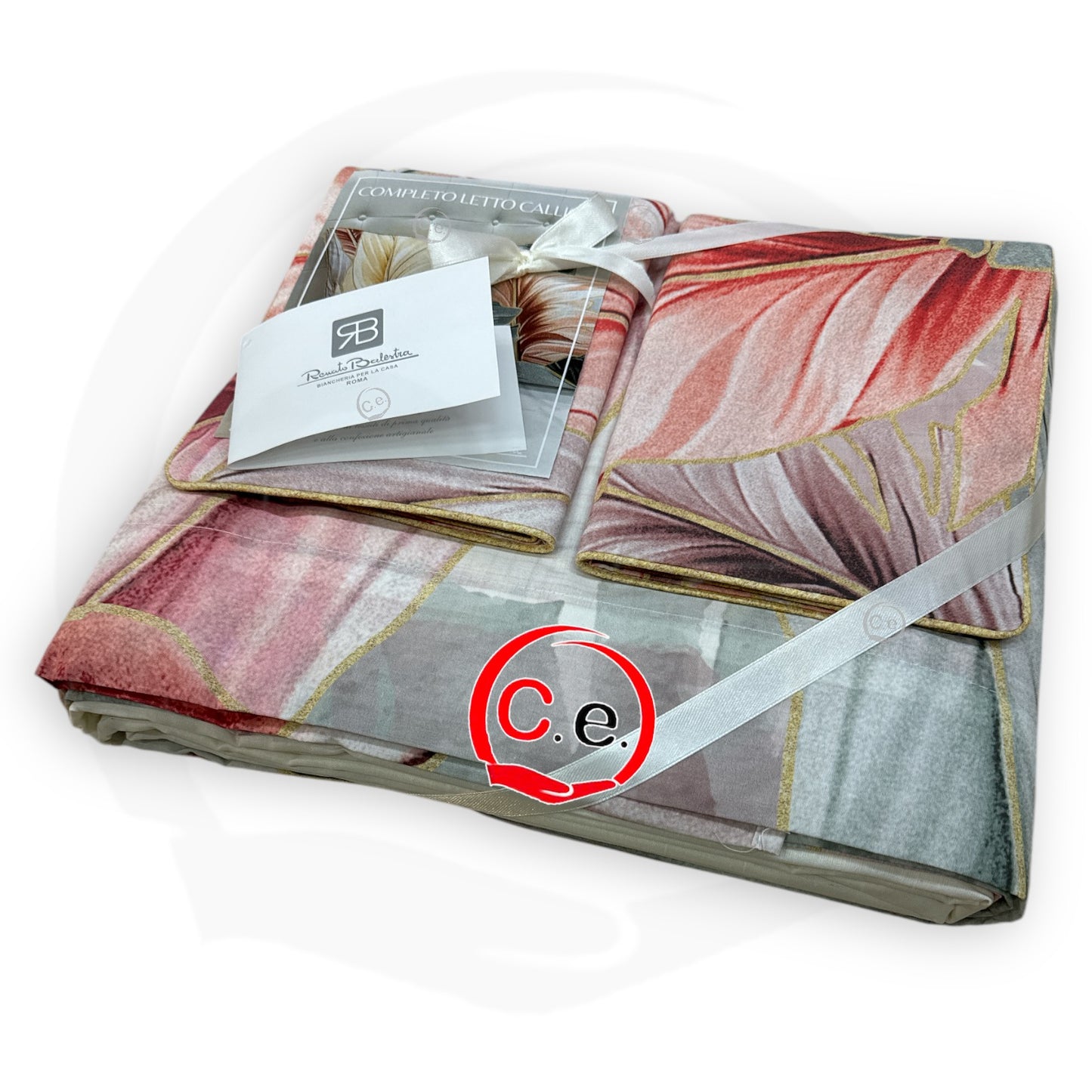 Completo di lenzuola Calliope Renato Balestra in puro cotone stampato