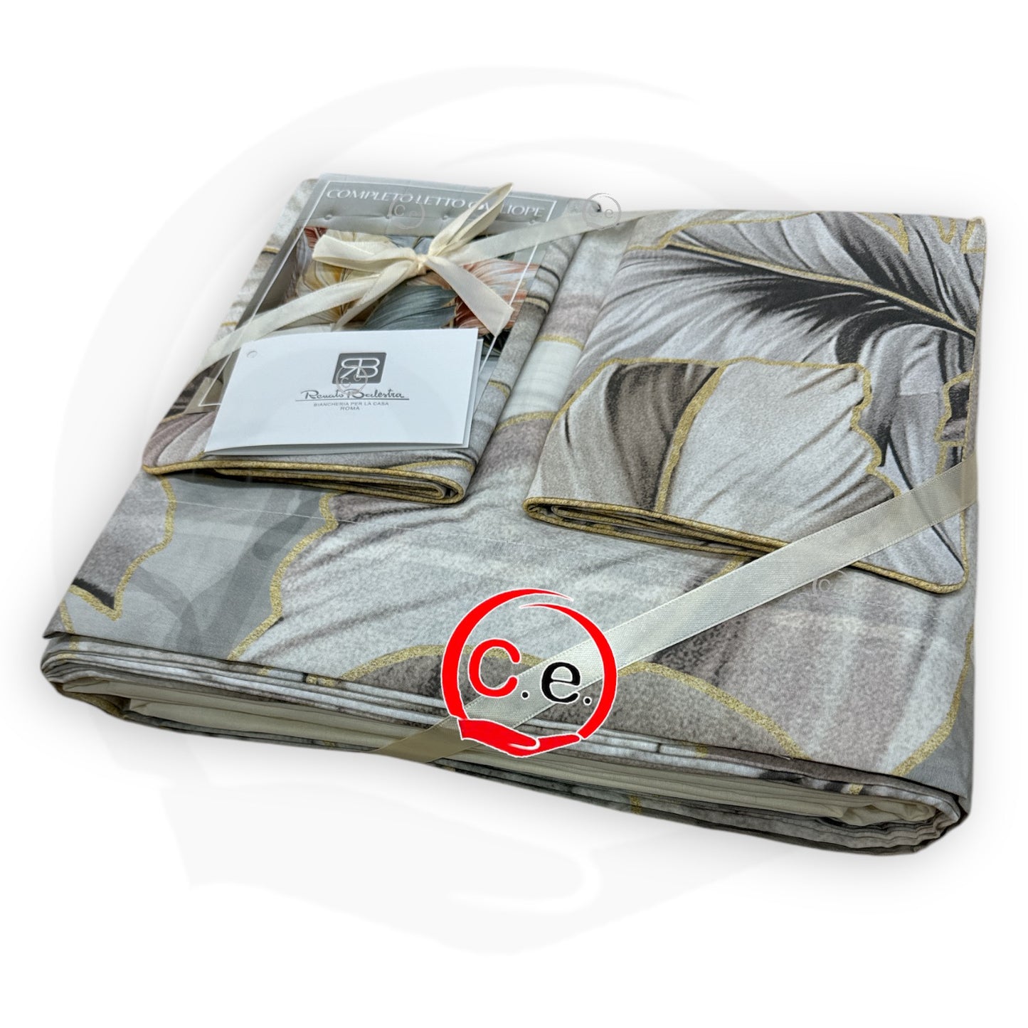 Completo di lenzuola Calliope Renato Balestra in puro cotone stampato