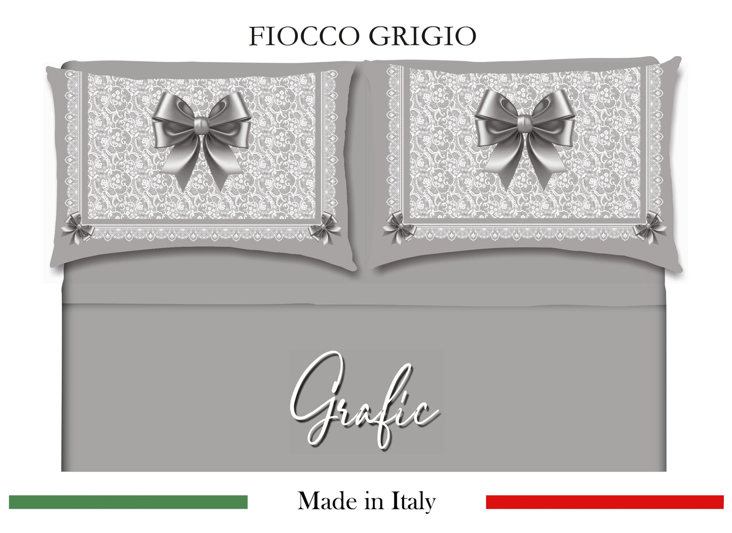 Grafic Completo Letto Fiocco Matrimoniale con federe Digitali con stampe in 3D al Alta Definizione!