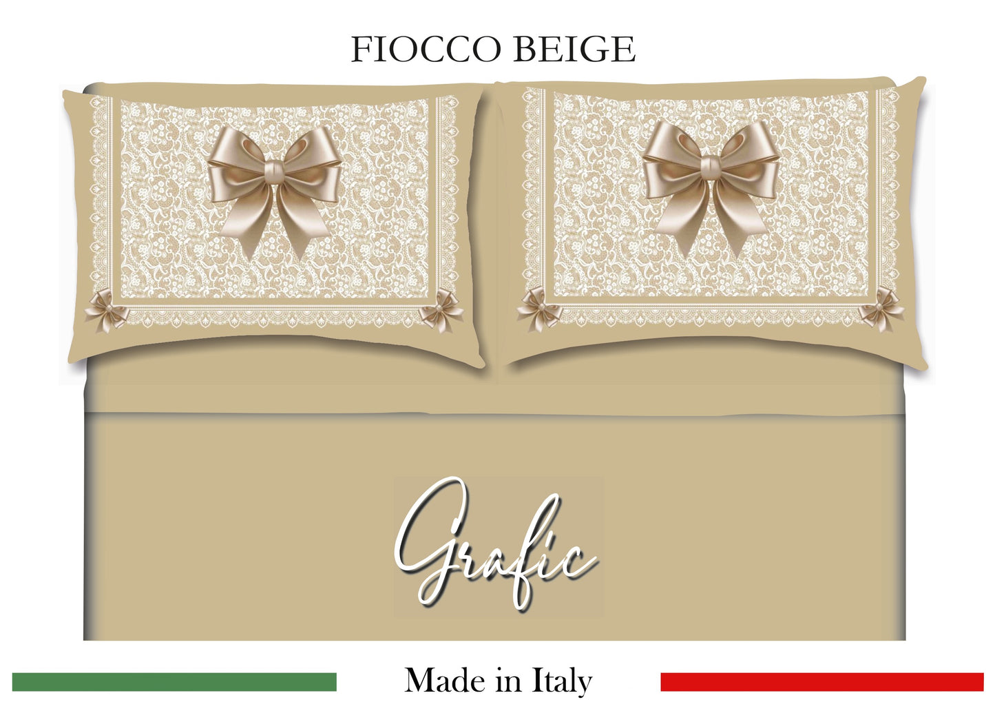Grafic Completo Letto Fiocco Matrimoniale con federe Digitali con stampe in 3D al Alta Definizione!