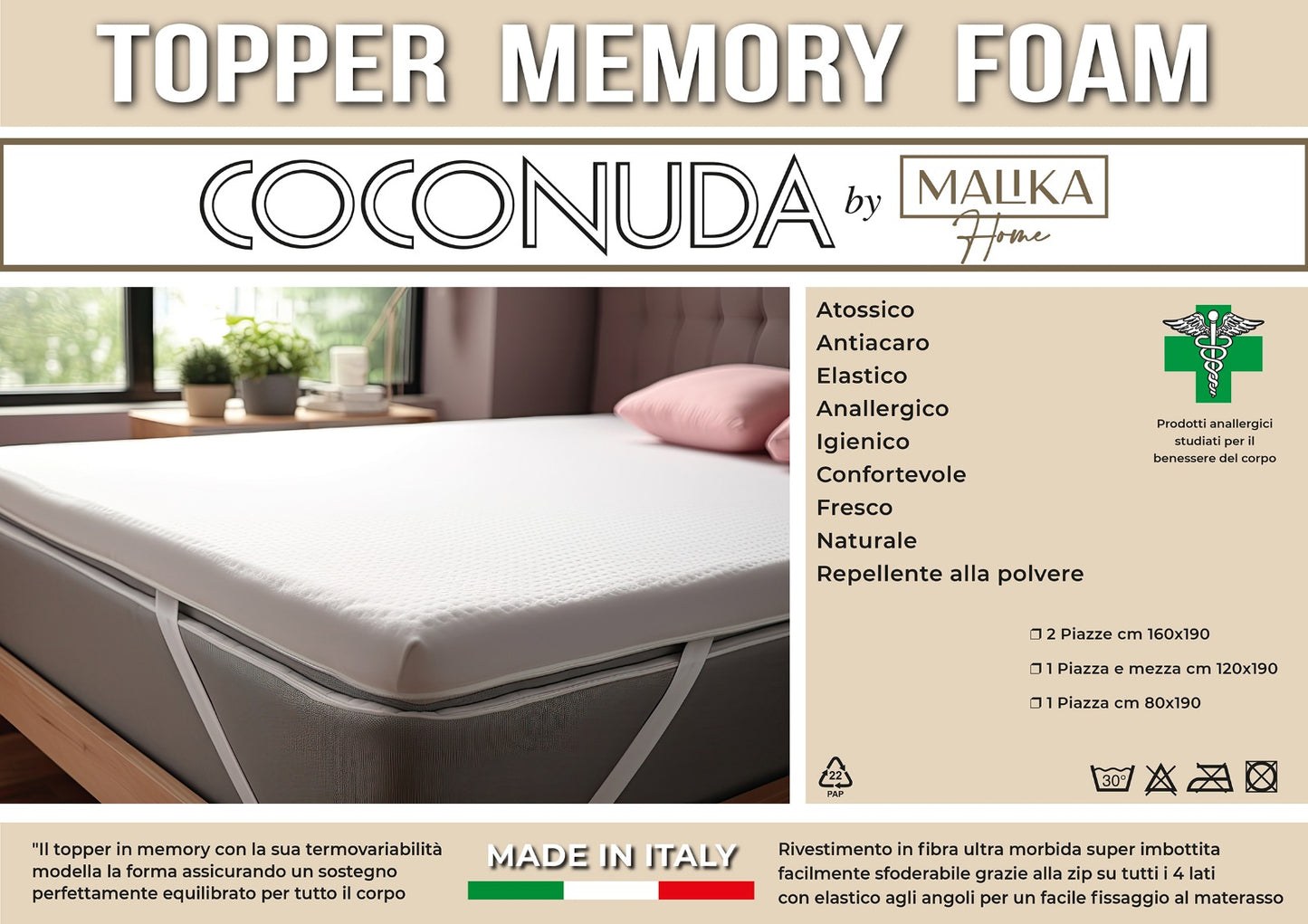 Topper Memory Foam Coconuda malika home
