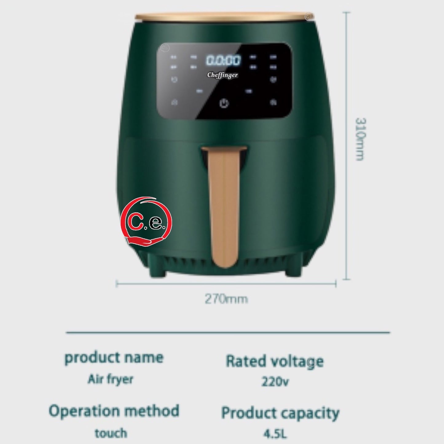 Friggitrice Cheffinger ad aria con display LCD & touch
