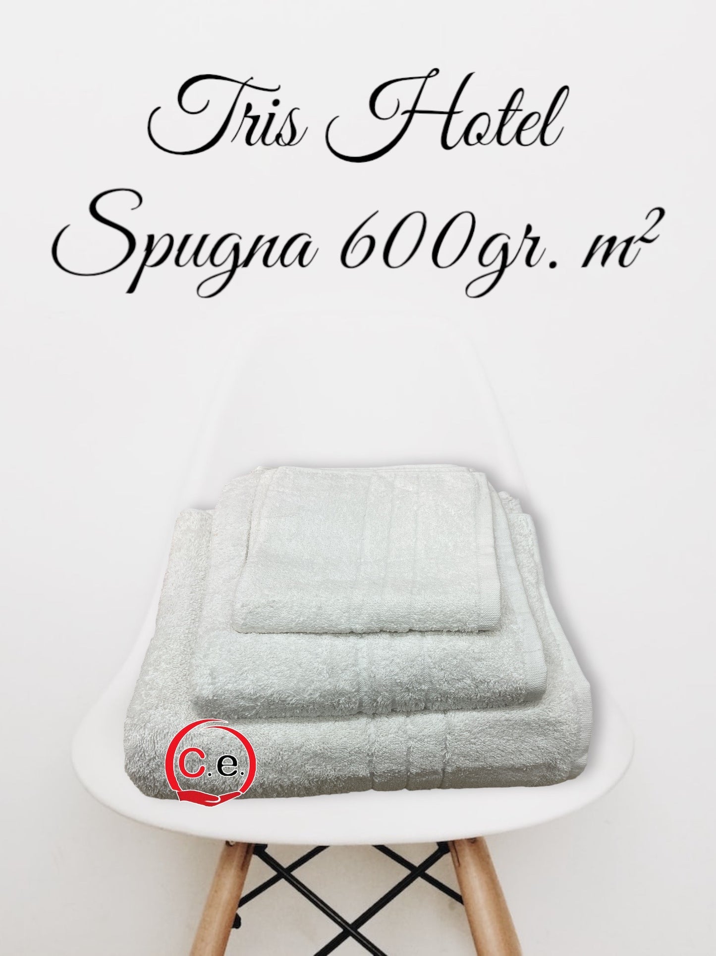 Tris asciugamani in spugna tipo alberghiero 600gr.m²
