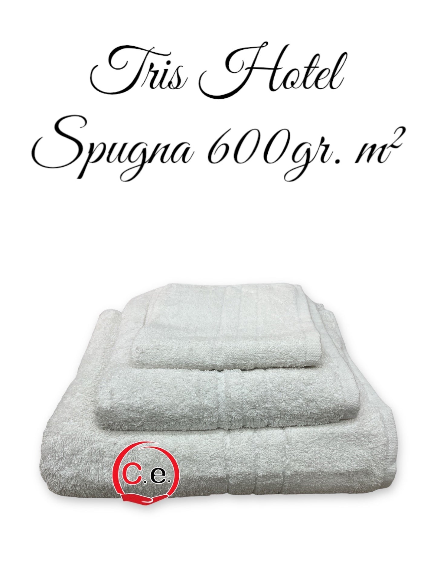 Tris asciugamani in spugna tipo alberghiero 600gr.m²