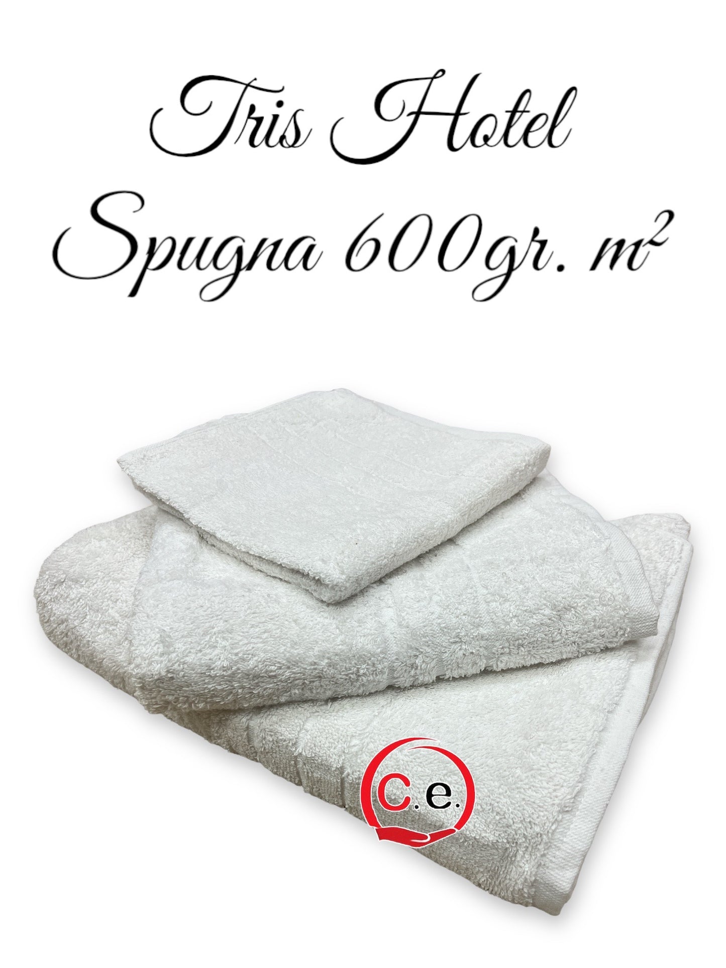 Tris asciugamani in spugna tipo alberghiero 600gr.m²
