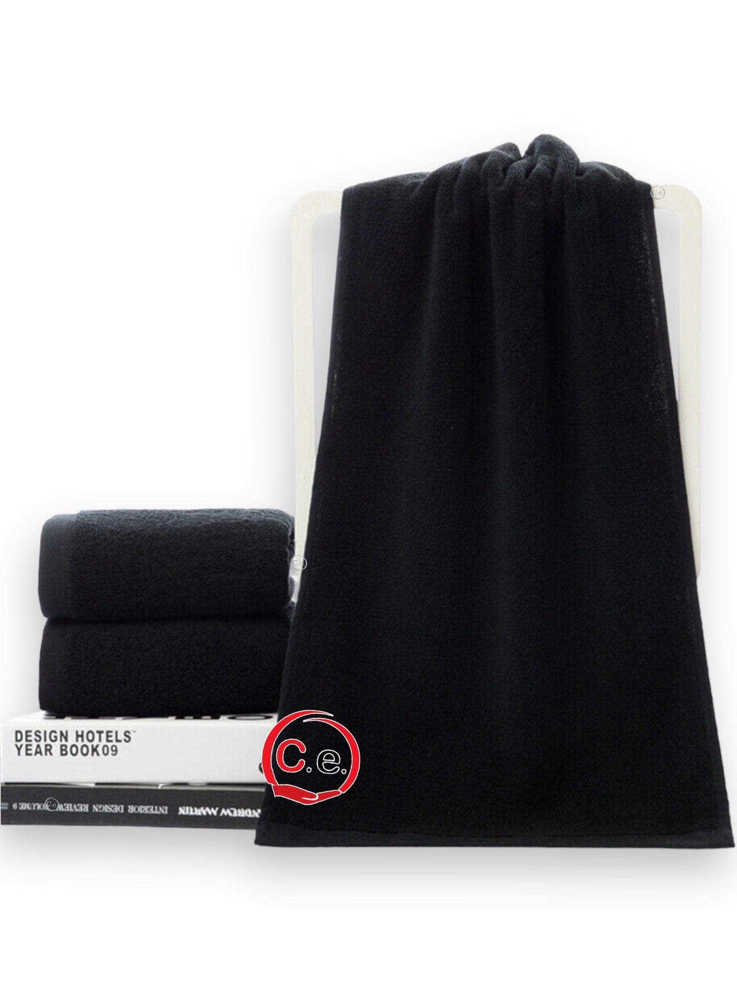 Asciugamani Viso 12 pezzi in spugna Nere
