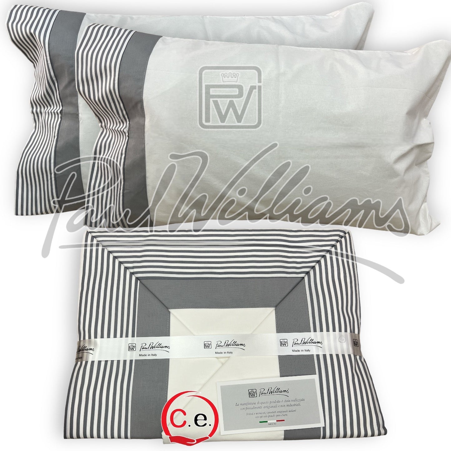 Completo lenzuola PaulWilliams Rigata con doppio bordo, fascia digitale ad alta definizione