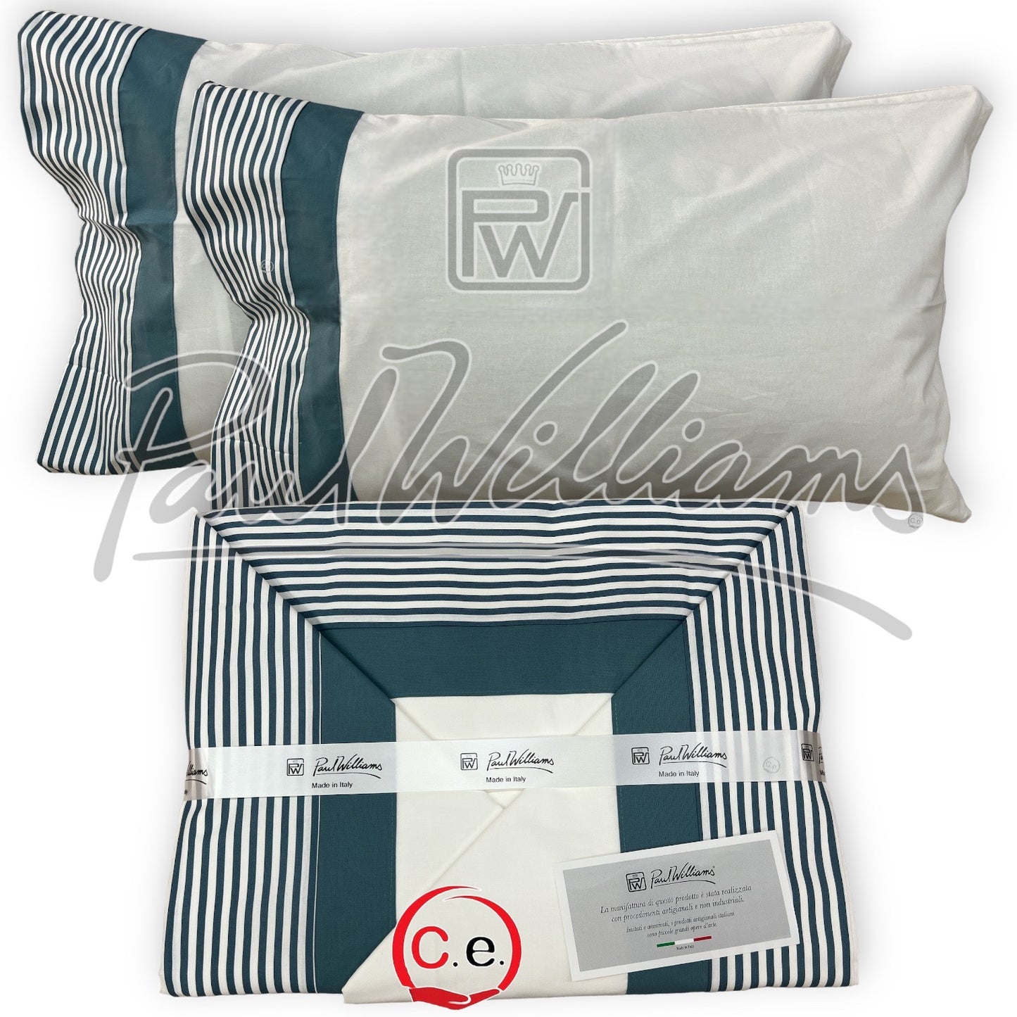 Completo lenzuola PaulWilliams Rigata con doppio bordo, fascia digitale ad alta definizione