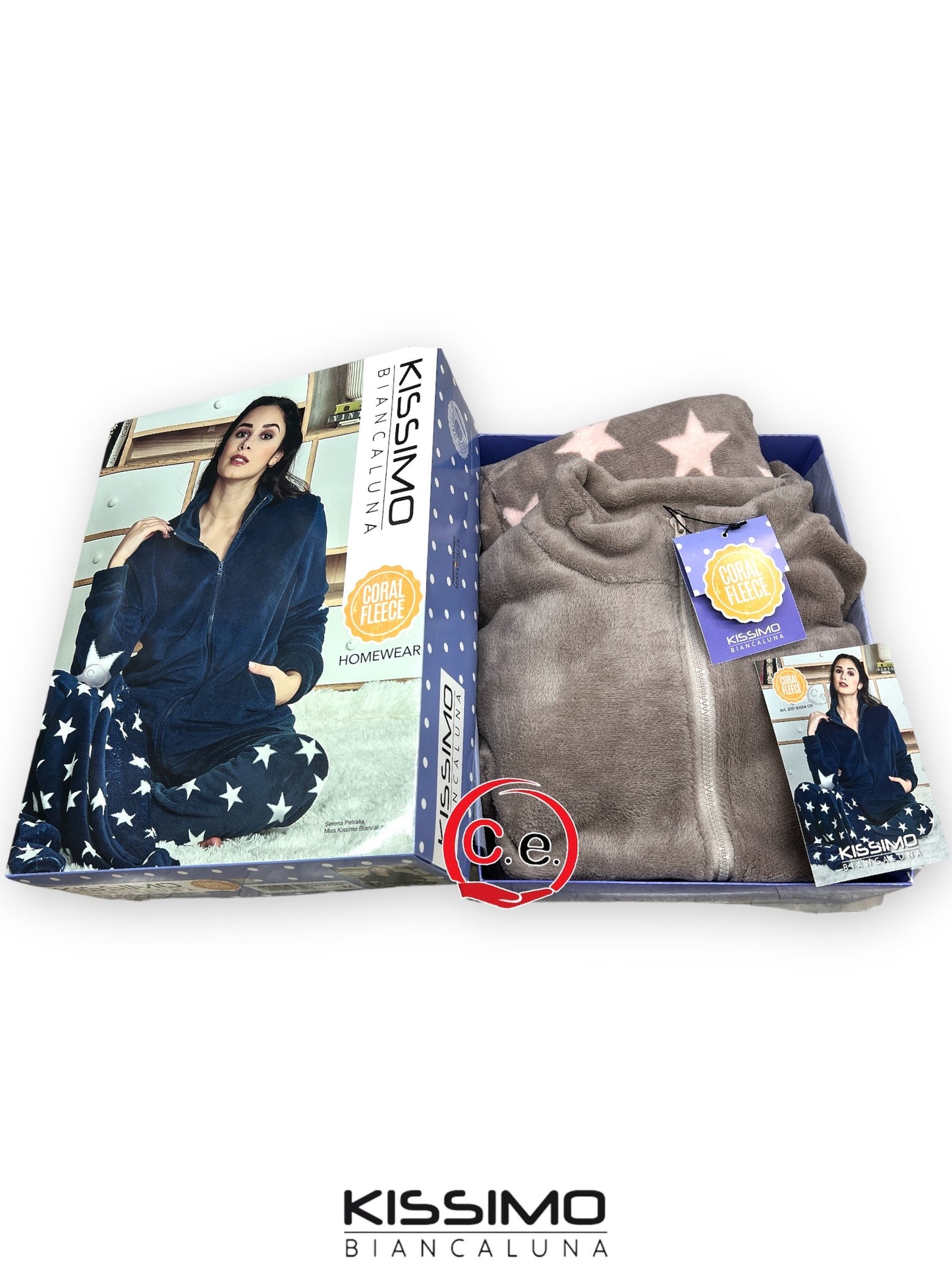 Pigiama Kissimo con zip BiancaLuna 🌙 Donna In soffice & caldo Coral