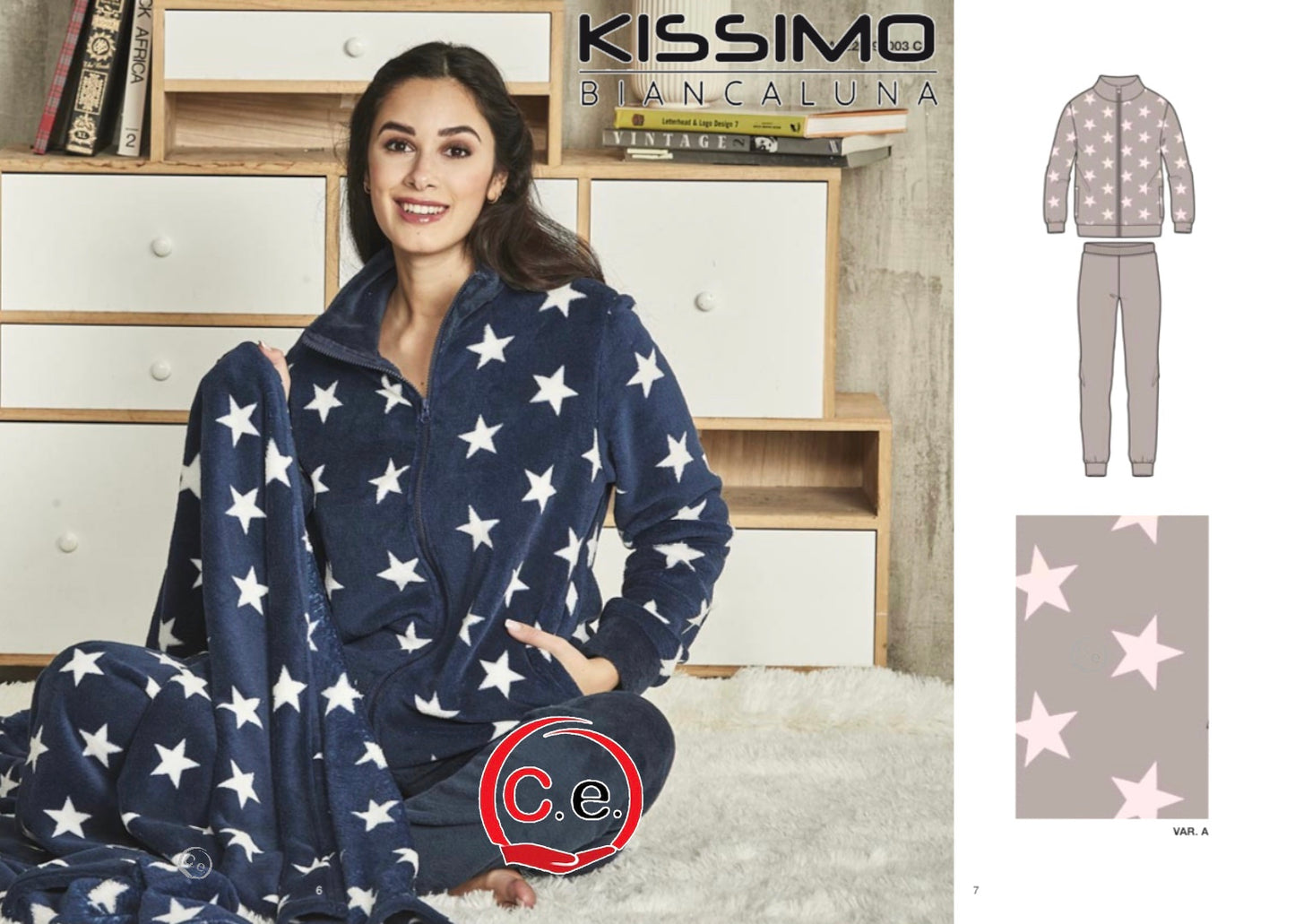Pigiama Kissimo con zip BiancaLuna 🌙 Donna In soffice & caldo Coral