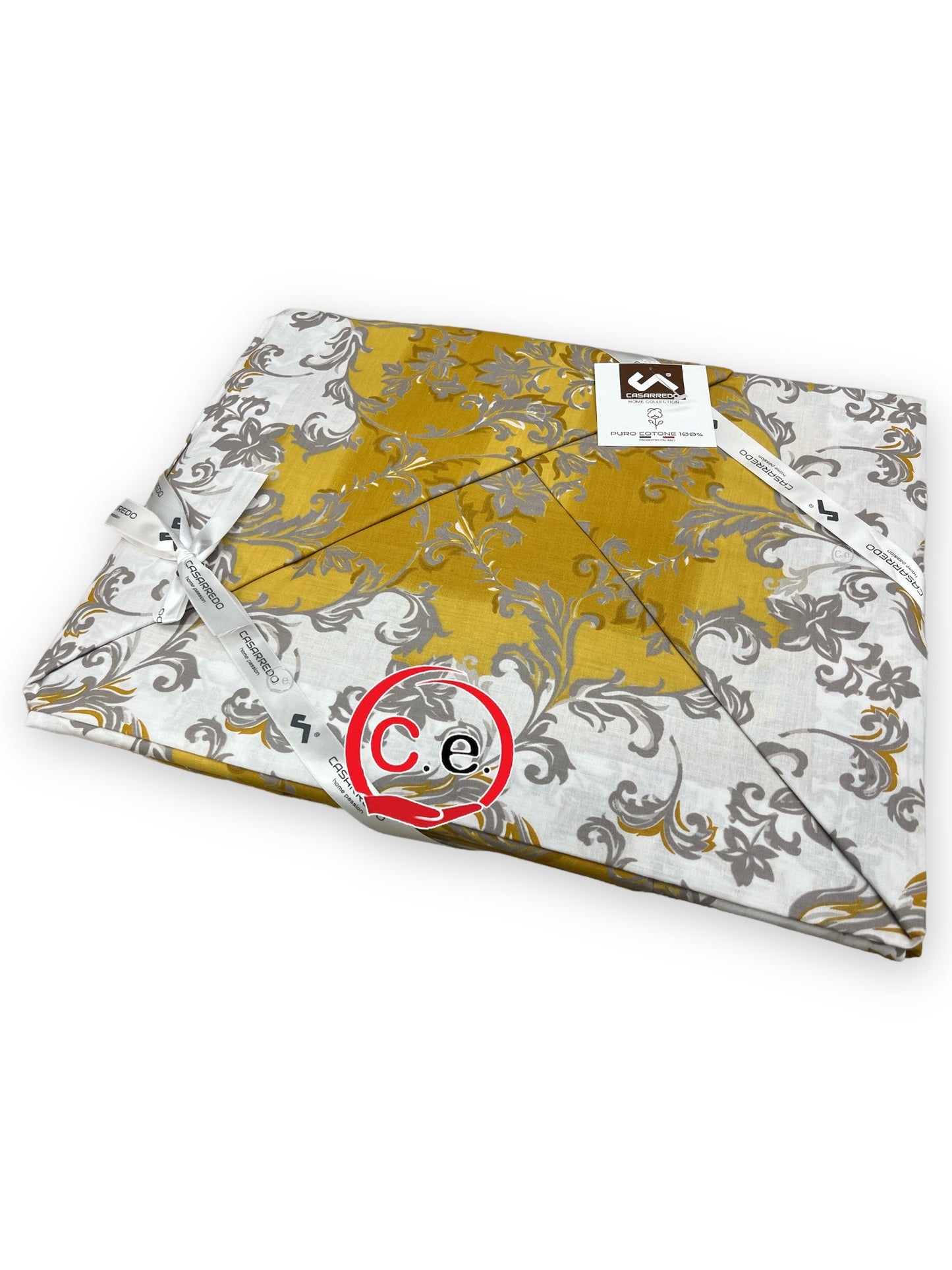 Completo lenzuola Casarredo Ramage matrimoniale stampato in puro cotone