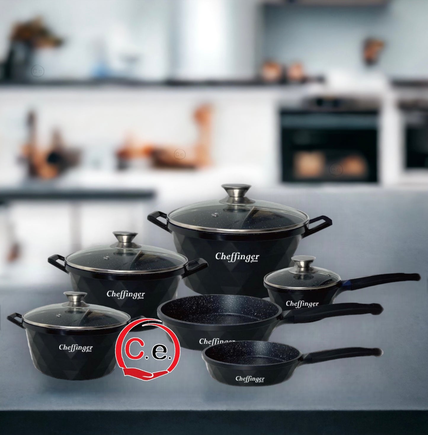Batteria 12 pezzi Cheffinger Diamantata š