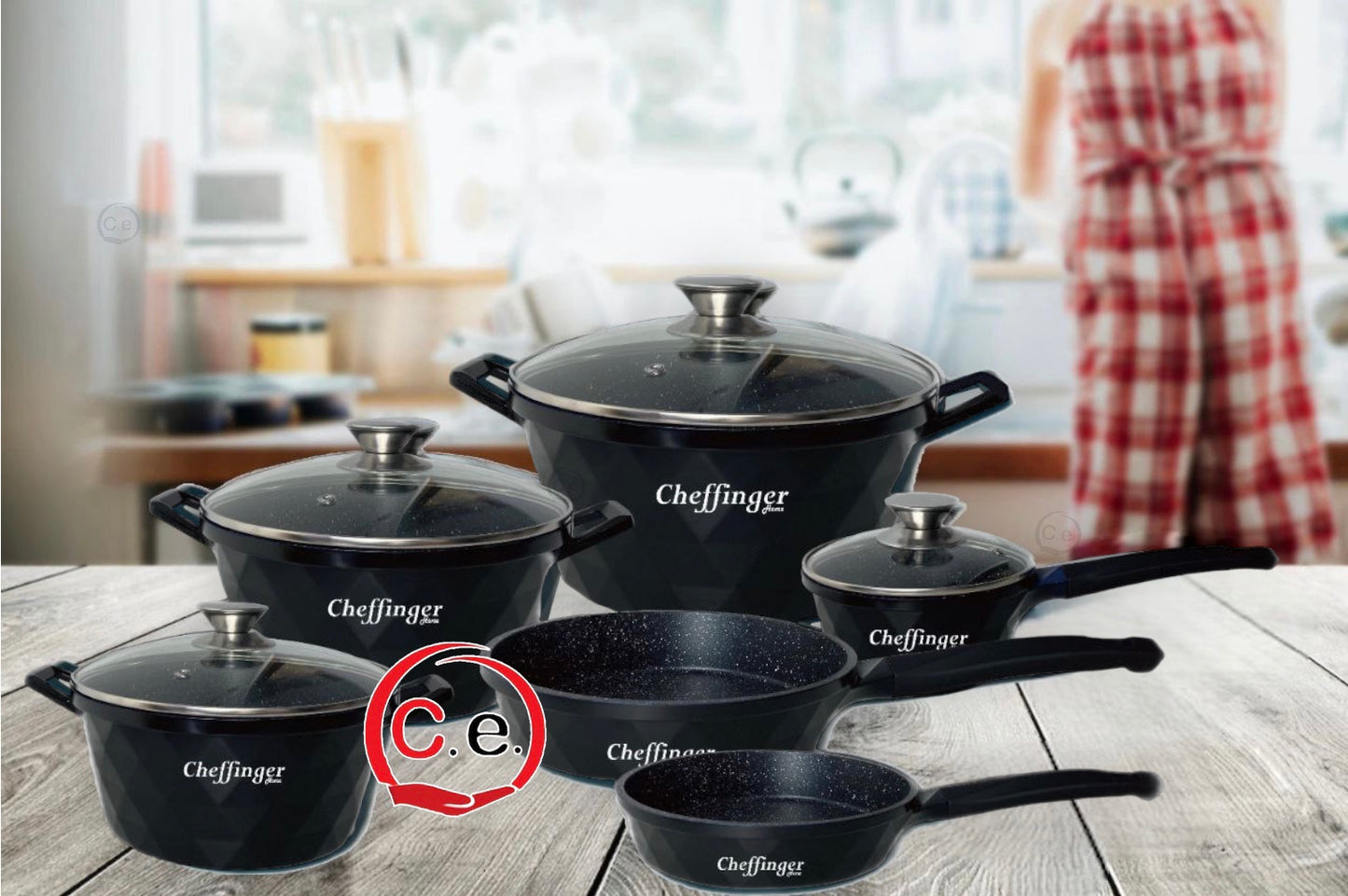 Batteria 12 pezzi Cheffinger Diamantata š