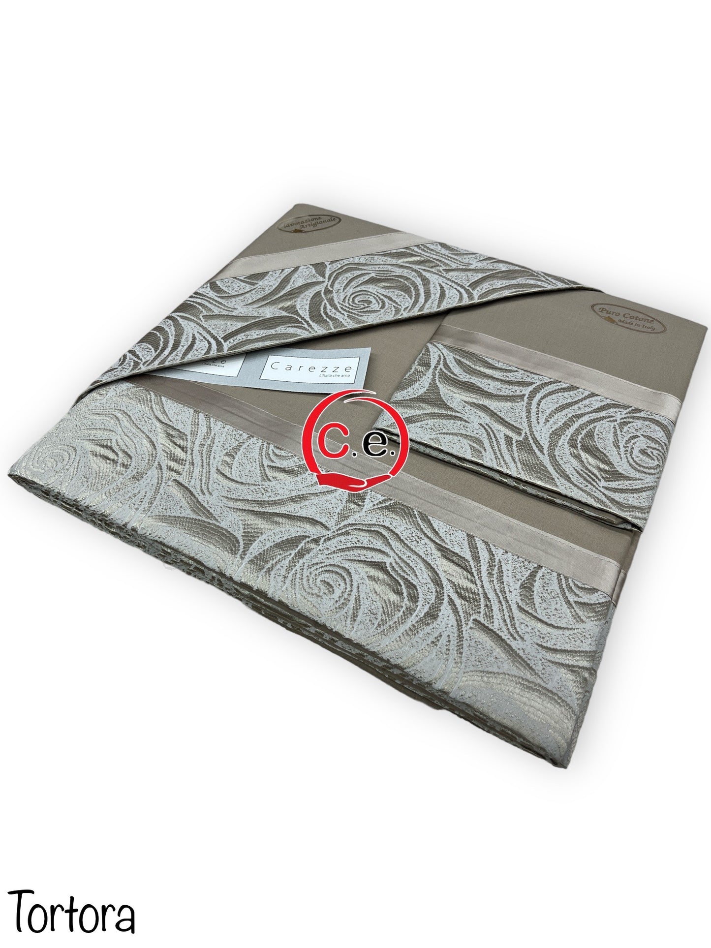 Completo lenzuola Raquel con fascia in jaquard