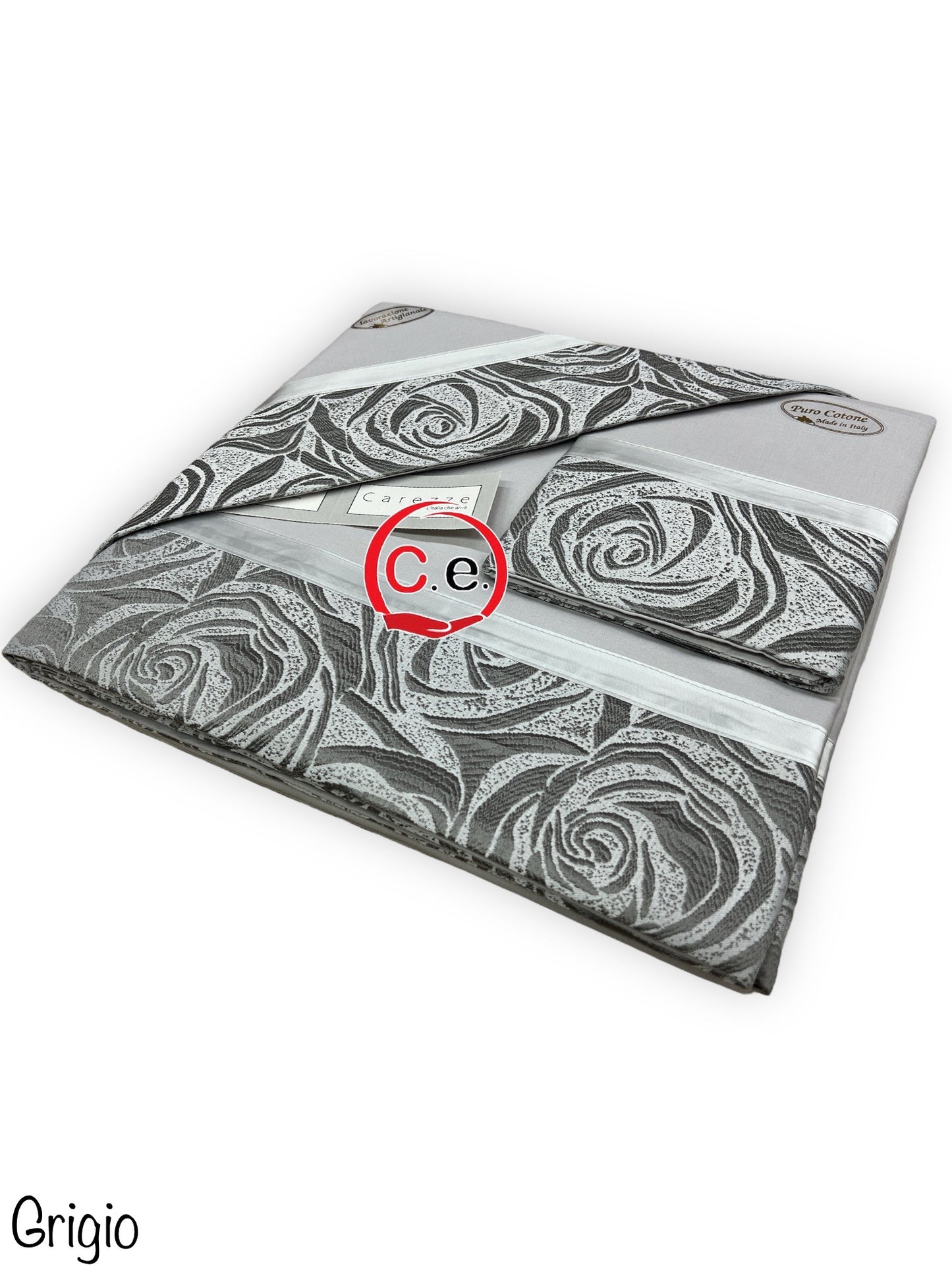 Completo lenzuola Raquel con fascia in jaquard