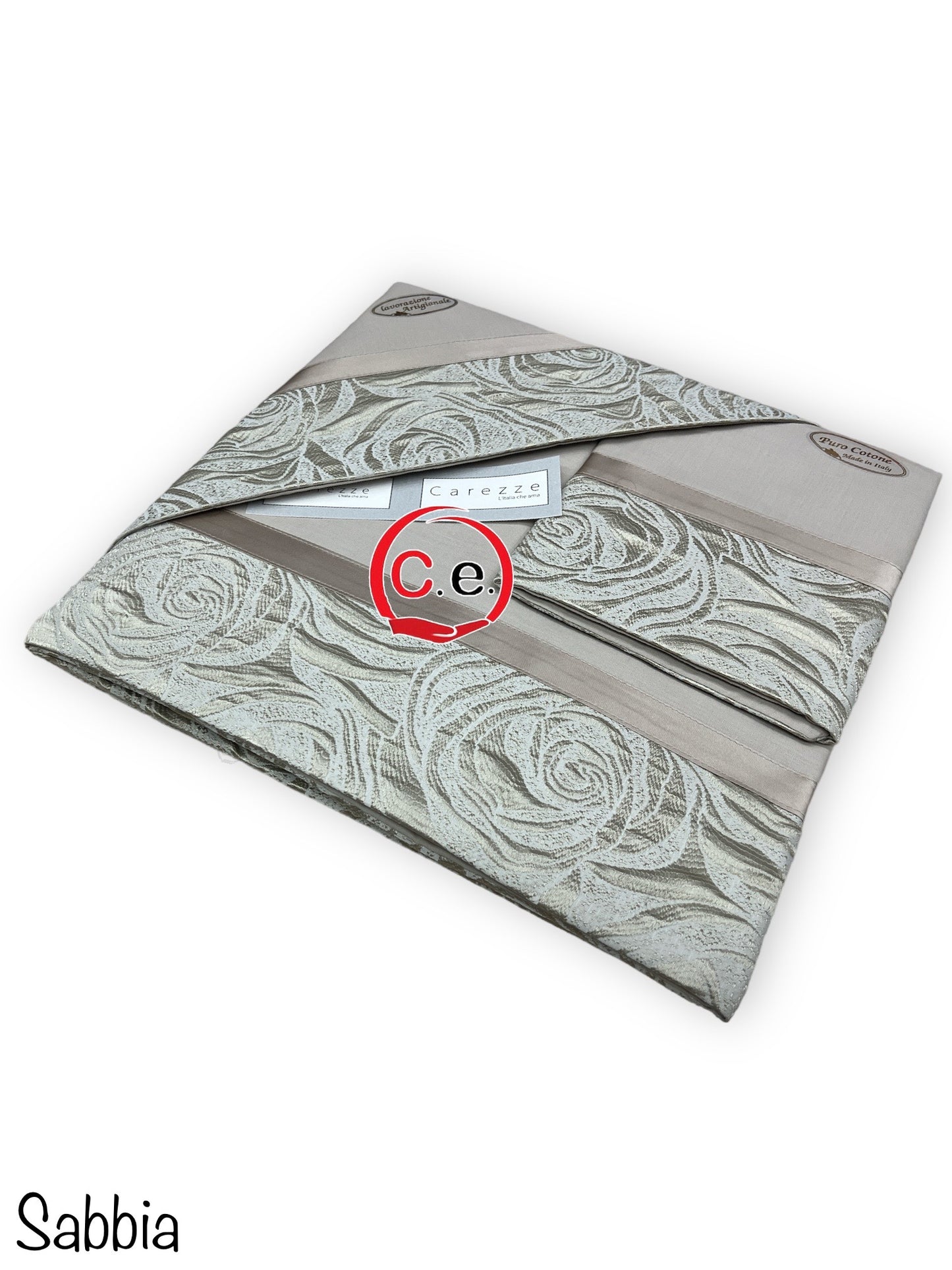 Completo lenzuola Raquel con fascia in jaquard