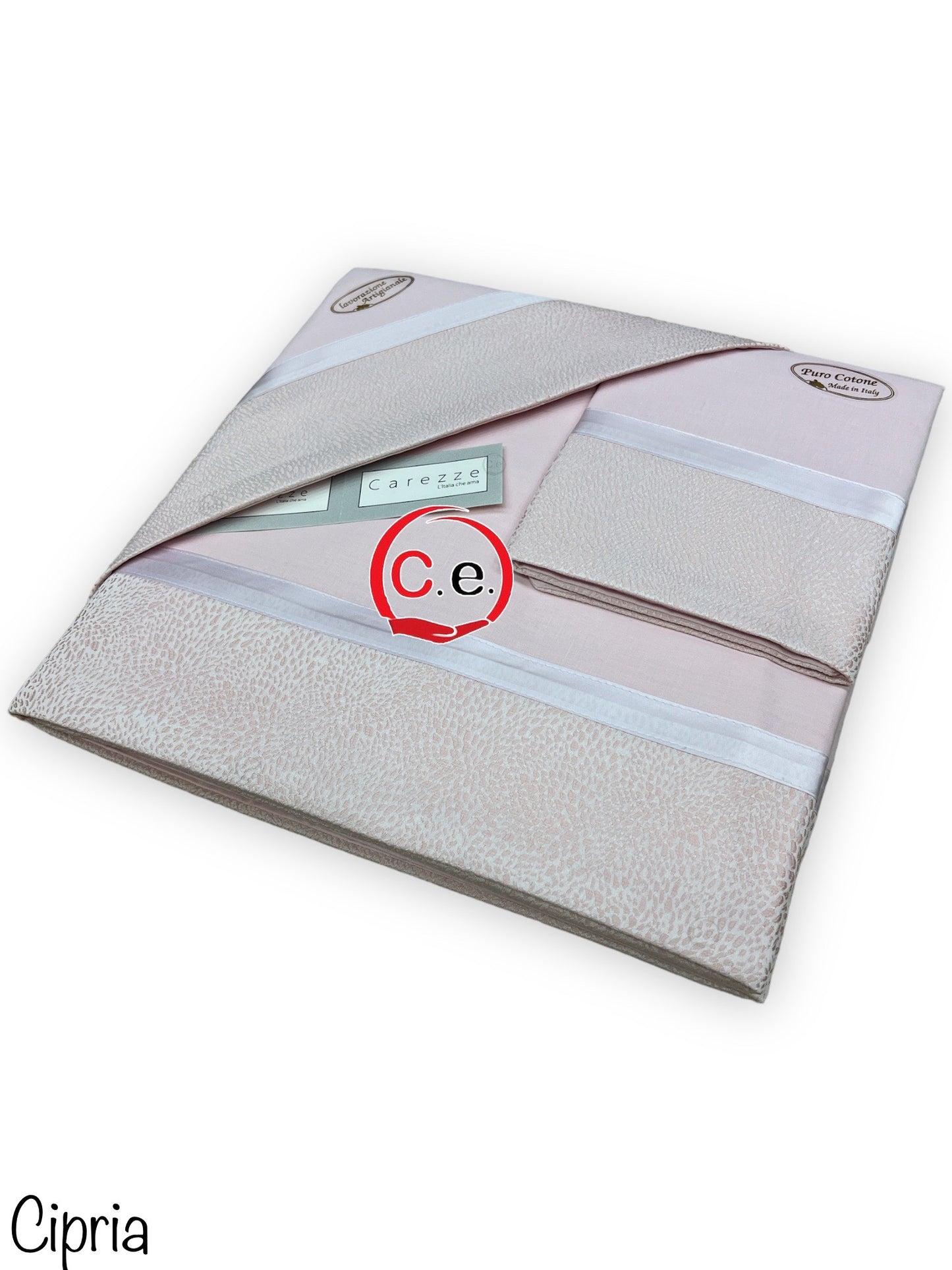 Completo lenzuola Isabelle con fascia in jaquard