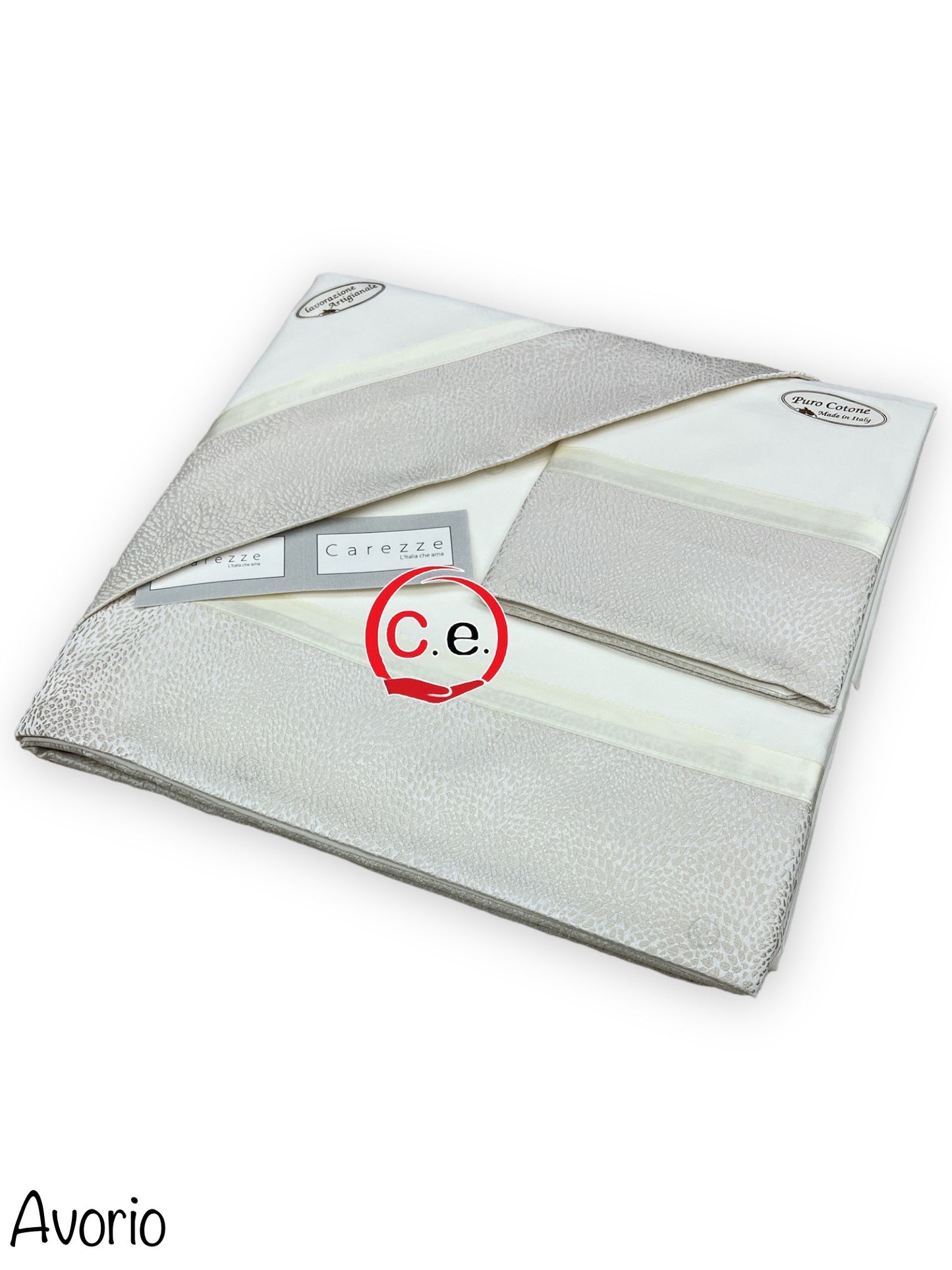 Completo lenzuola Isabelle con fascia in jaquard