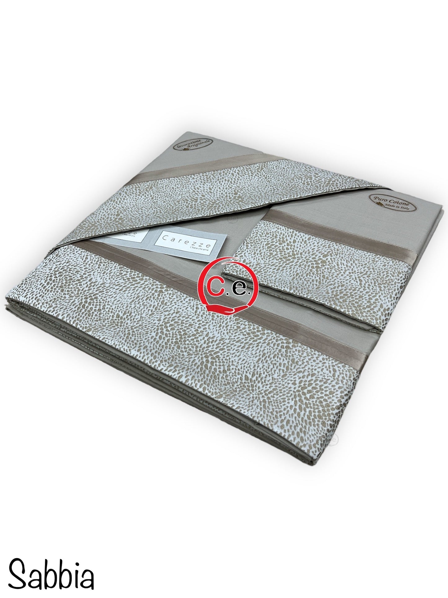 Completo lenzuola Isabelle con fascia in jaquard