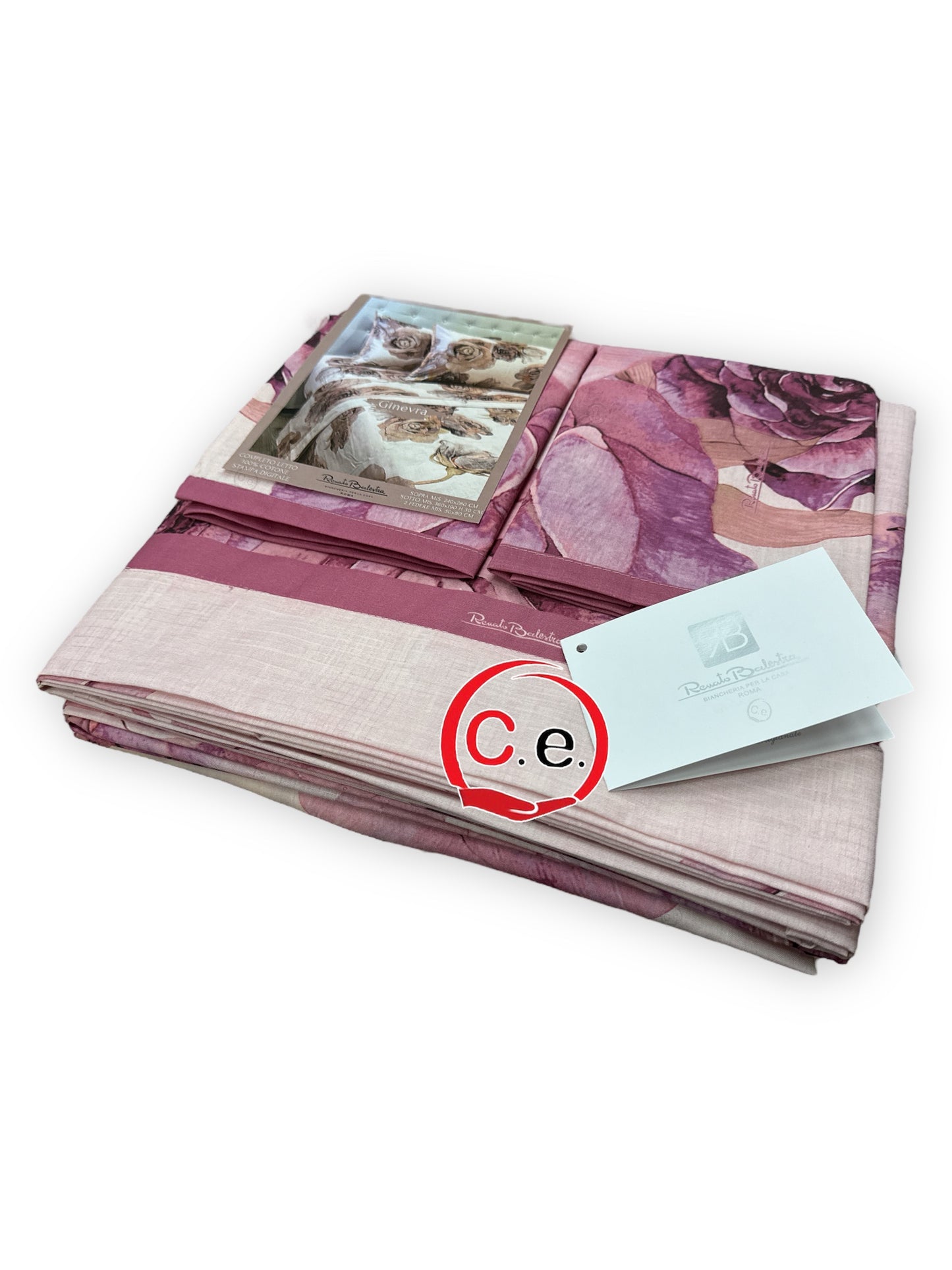 Completo di lenzuola Ginevra Renato Balestra in puro cotone stampato