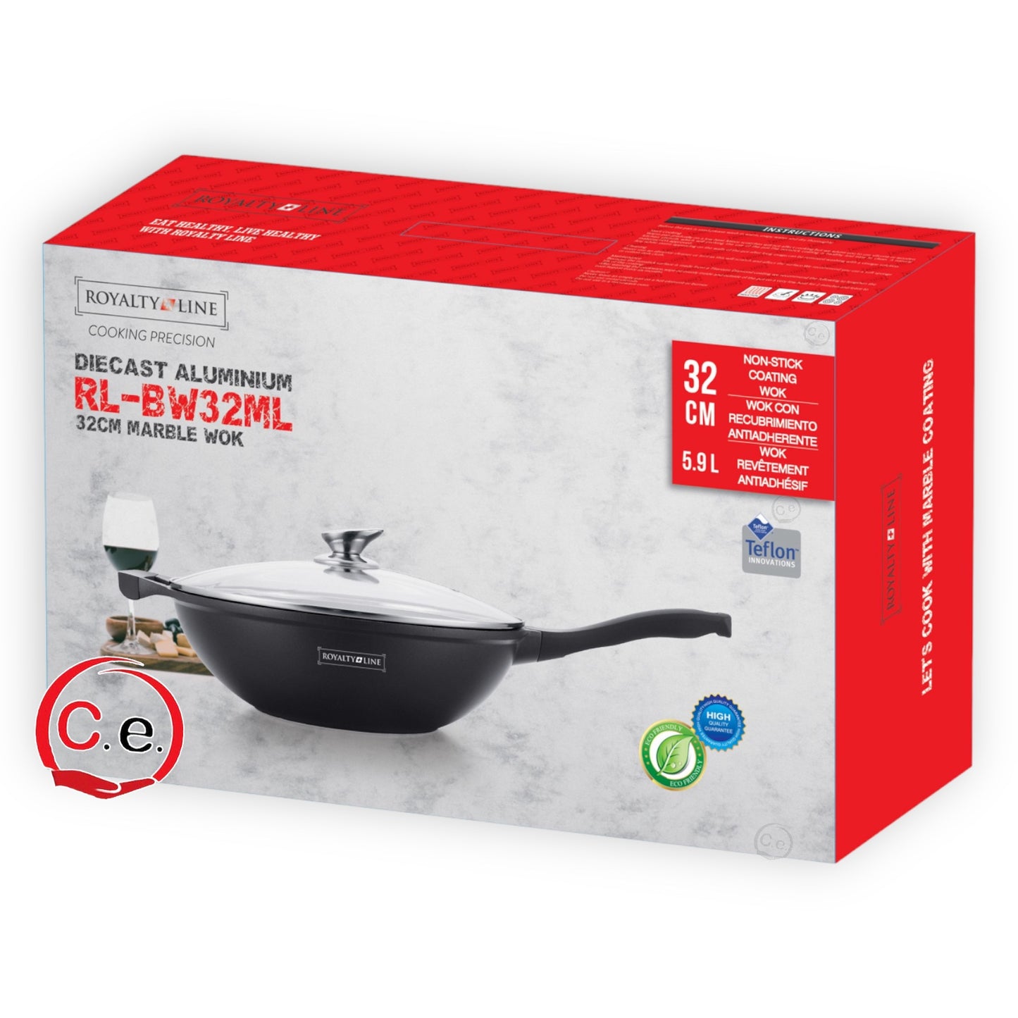 Pentola / Saltapasta / Wock 32 cm antiaderente in pietra lavica