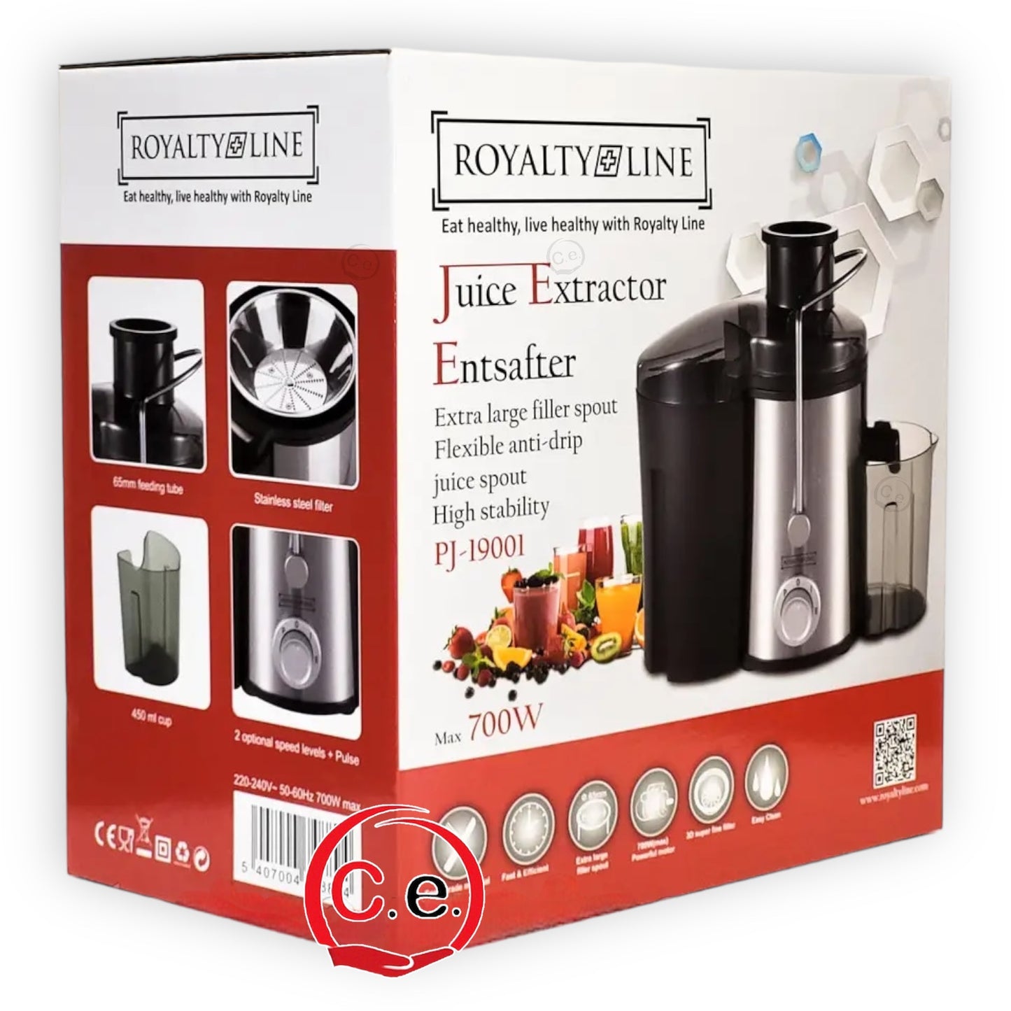 Estrattore/Centrifuga in acciaio inox da 1,5 litri 700W Royalty Line