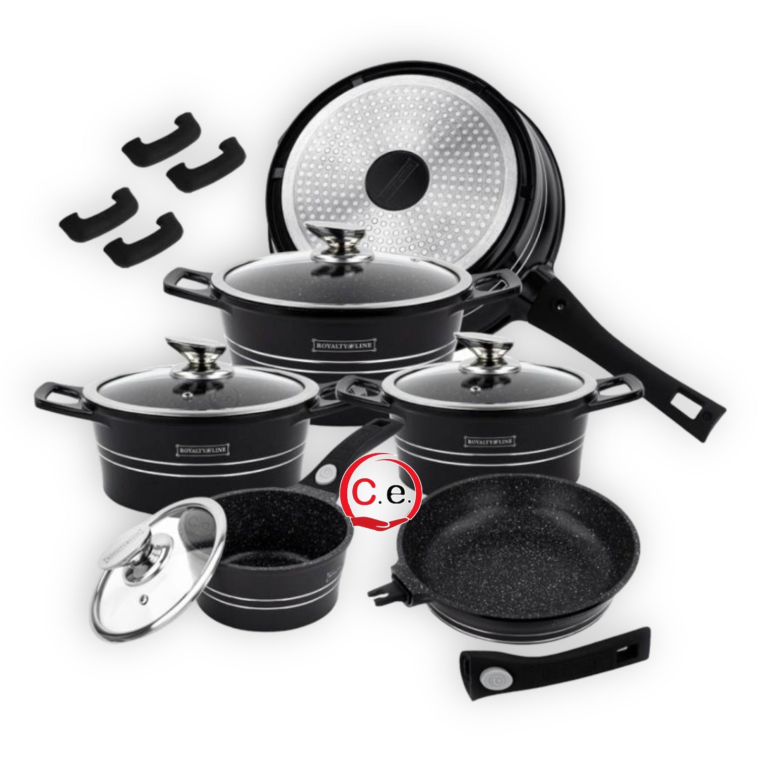 Batteria Di Pentole Royalty Line 15 Pezzi - Pietra Lavica, Antiaderente, Per Tutti I Piani Cottura - Foto 9