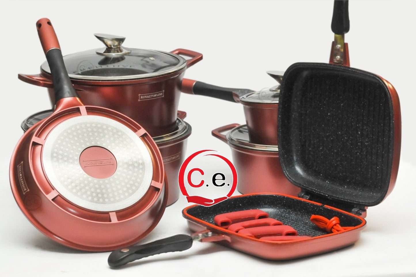 Batteria 15pz in pietra lavica antiaderente
