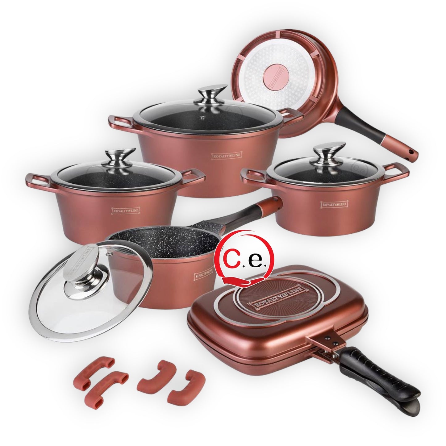 Batteria 15pz in pietra lavica antiaderente
