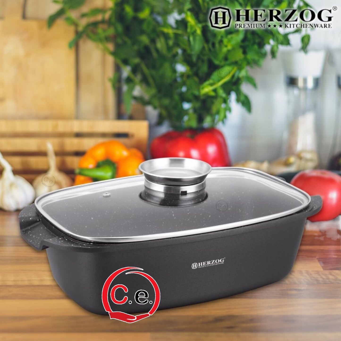 Rostiera/Oliera Herzog in pietra lavica antiaderente