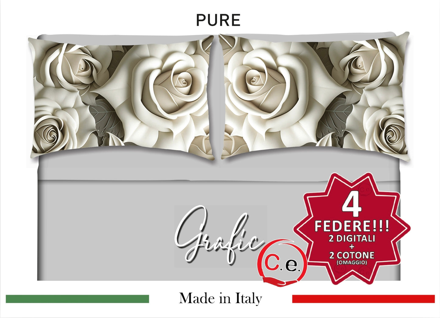 Completo Lenzuola Matrimoniale Disegno Pure Grafic