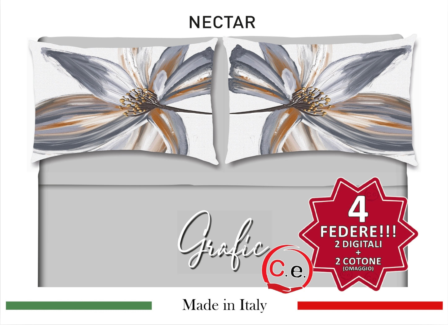 Completo Lenzuola Matrimoniale Disegno Nectar Grafic