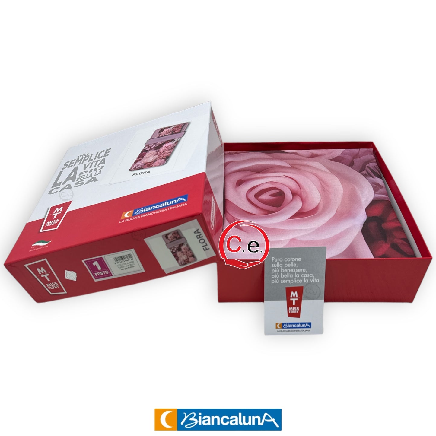 Completo lenzuola/copriletto Flora digitale BiancaLuna 🌙 scatolata Singola