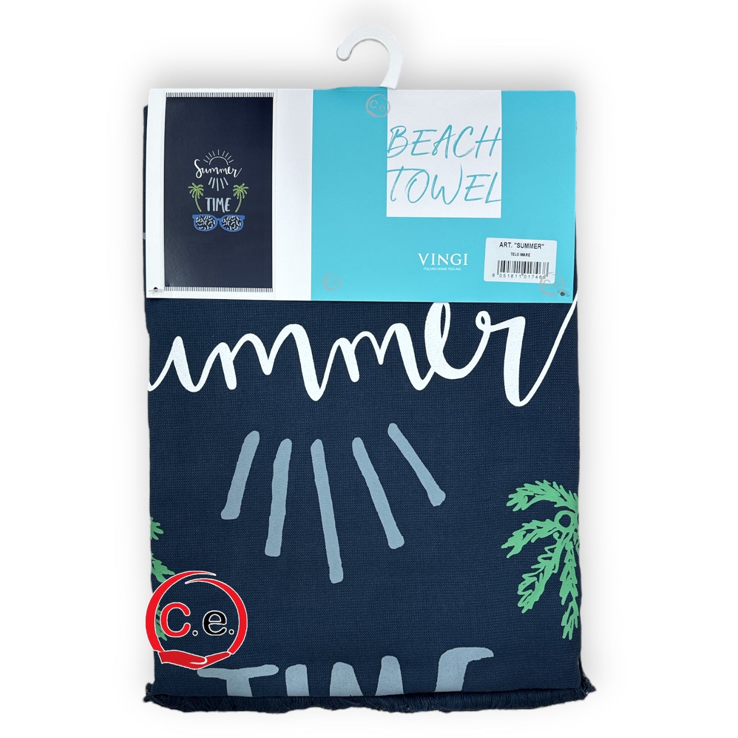 Telo mare šāļøš Vingi in mordbida microspugna, con france in cotone al 100% Disegno Summer
