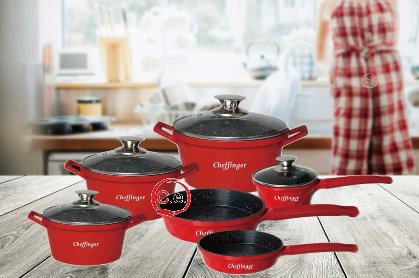 Batteria 12 pezzi Cheffinger Diamantata š