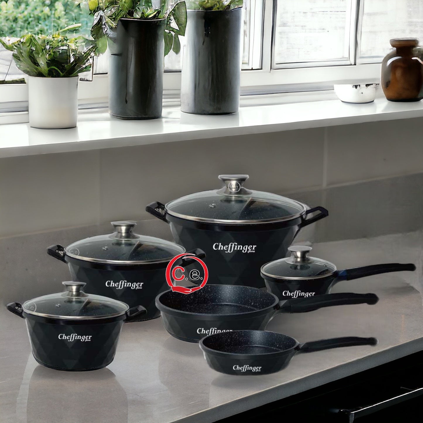Batteria 12 pezzi Cheffinger Diamantata š