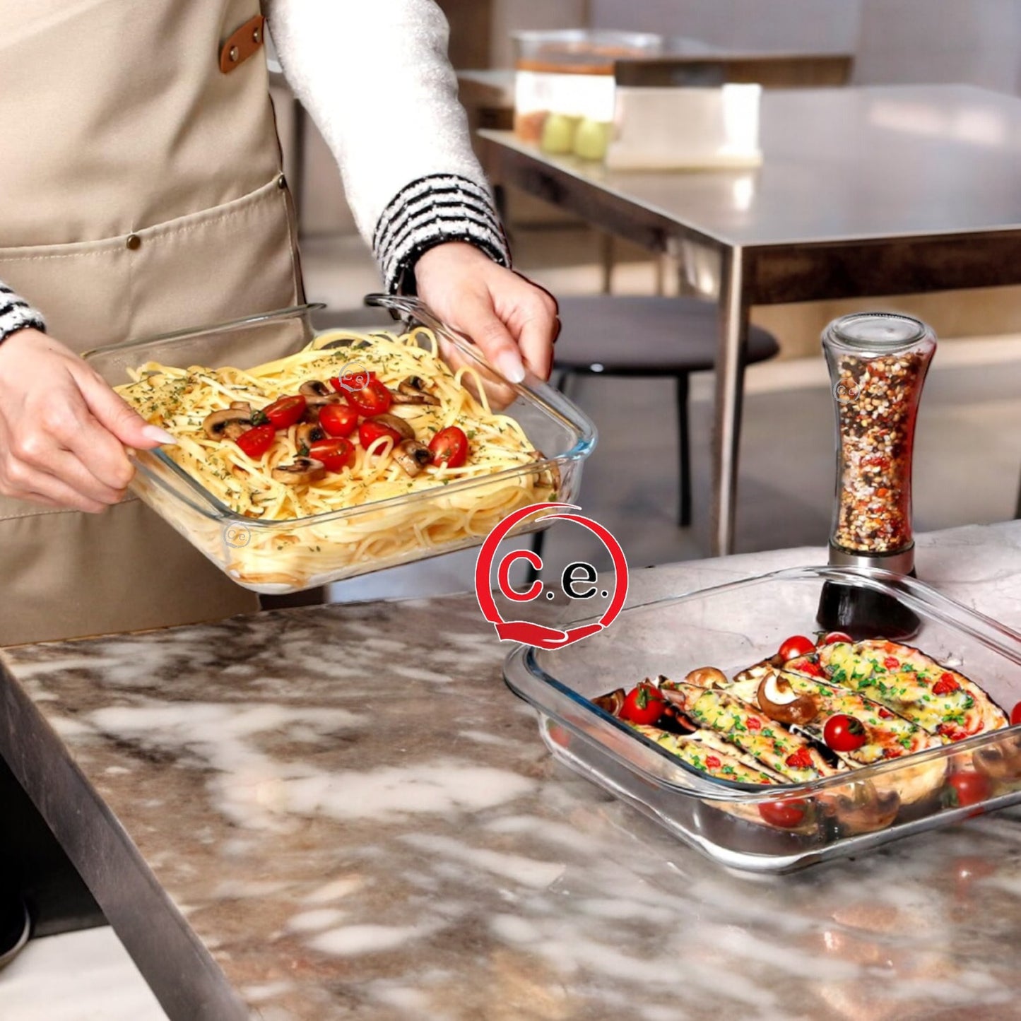 Tris pirofile in vetro Quadrate