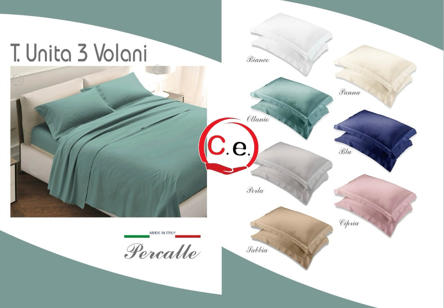 Completo letto in Percalle matrimoniale
