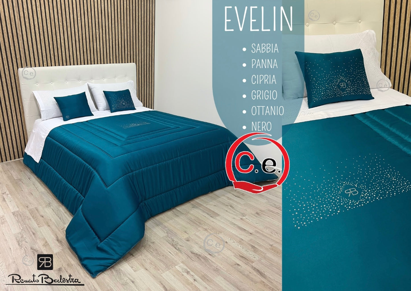 Trapunta/Piumone Evelin Renato Balestra con 2 cuscini arredo coordinati