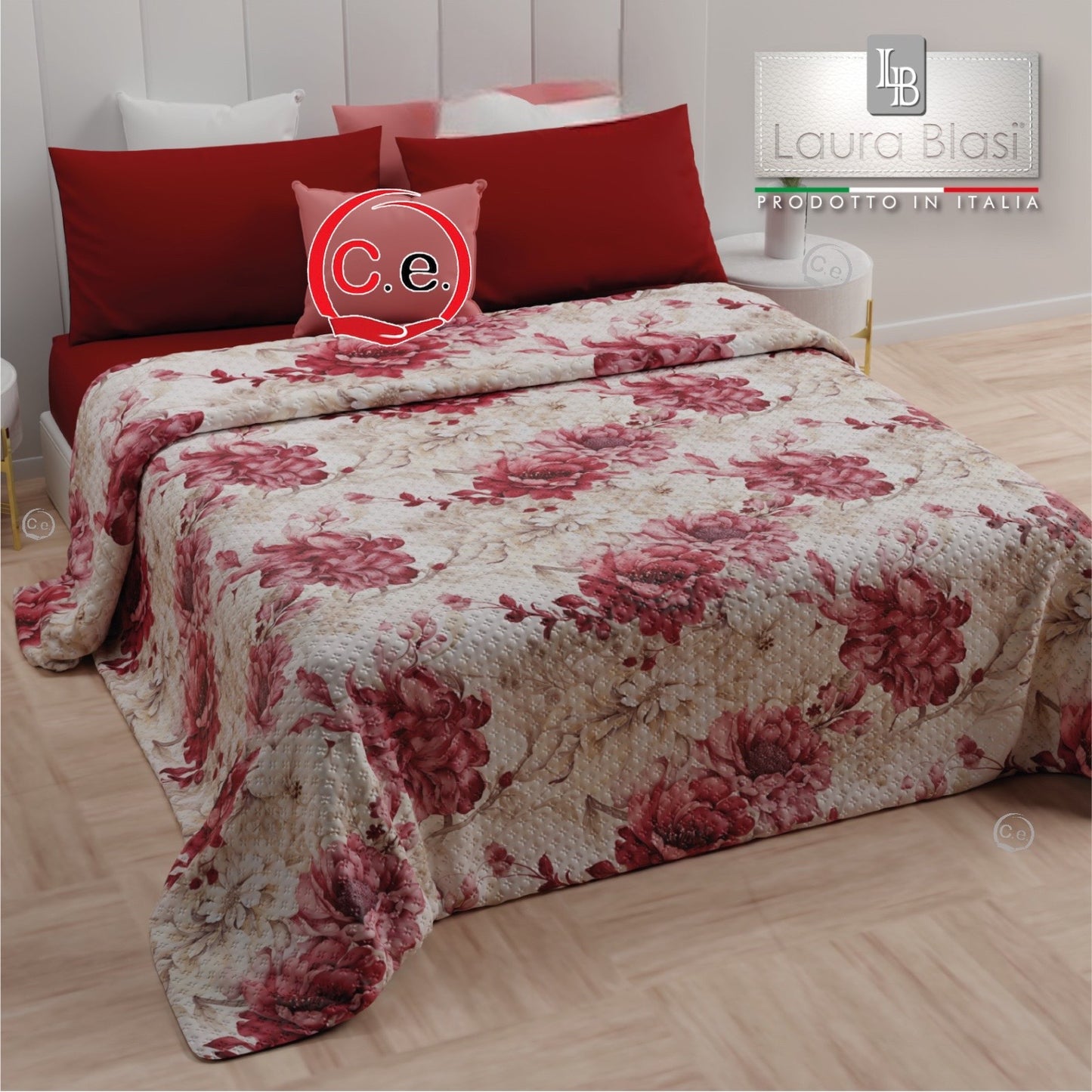 Copriletto trapuntato Viola