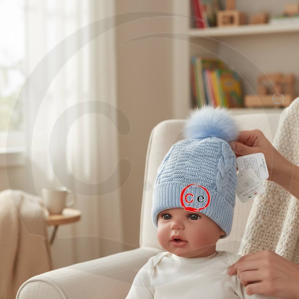 Cappellino in lana con ponpon