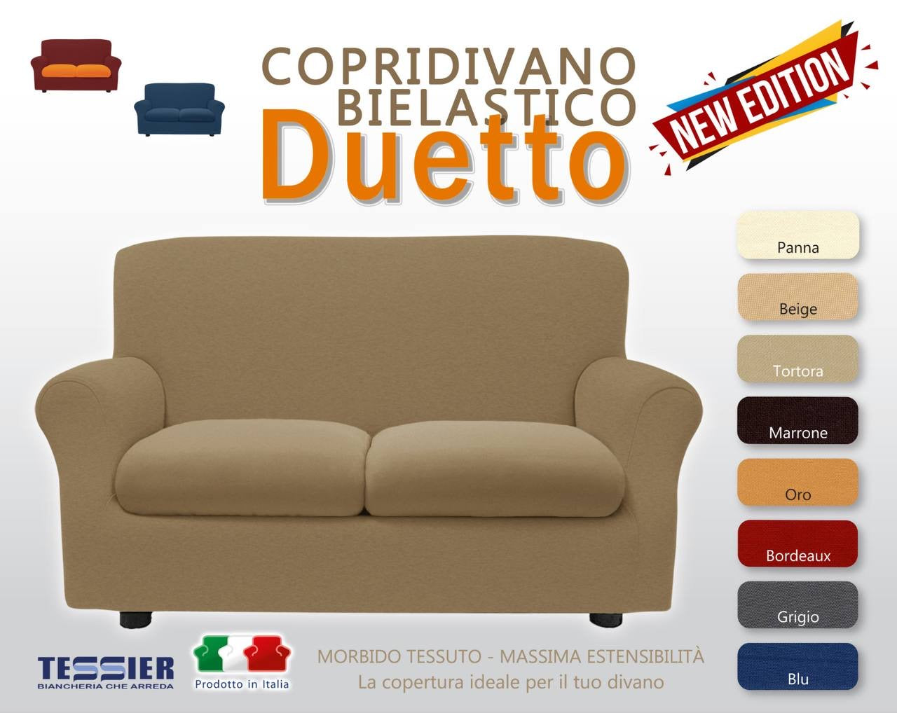 Copridivano Bielastico Duetto Tessier
