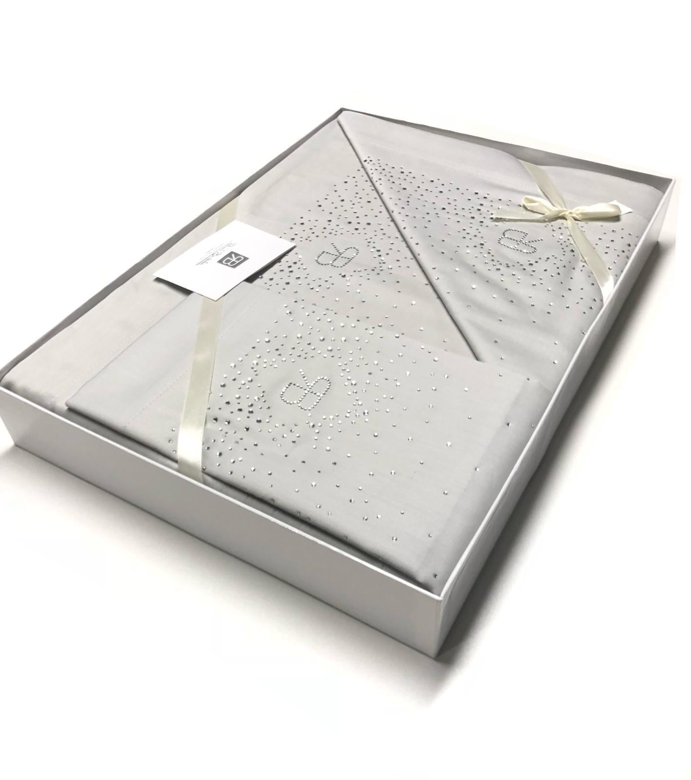 Completo lenzuola Renato Balestra con strass Cristel