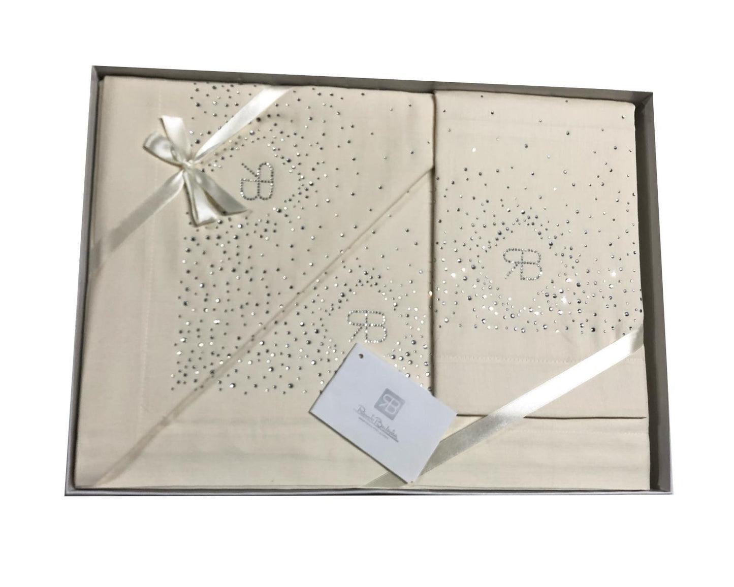 Completo lenzuola Renato Balestra con strass Cristel