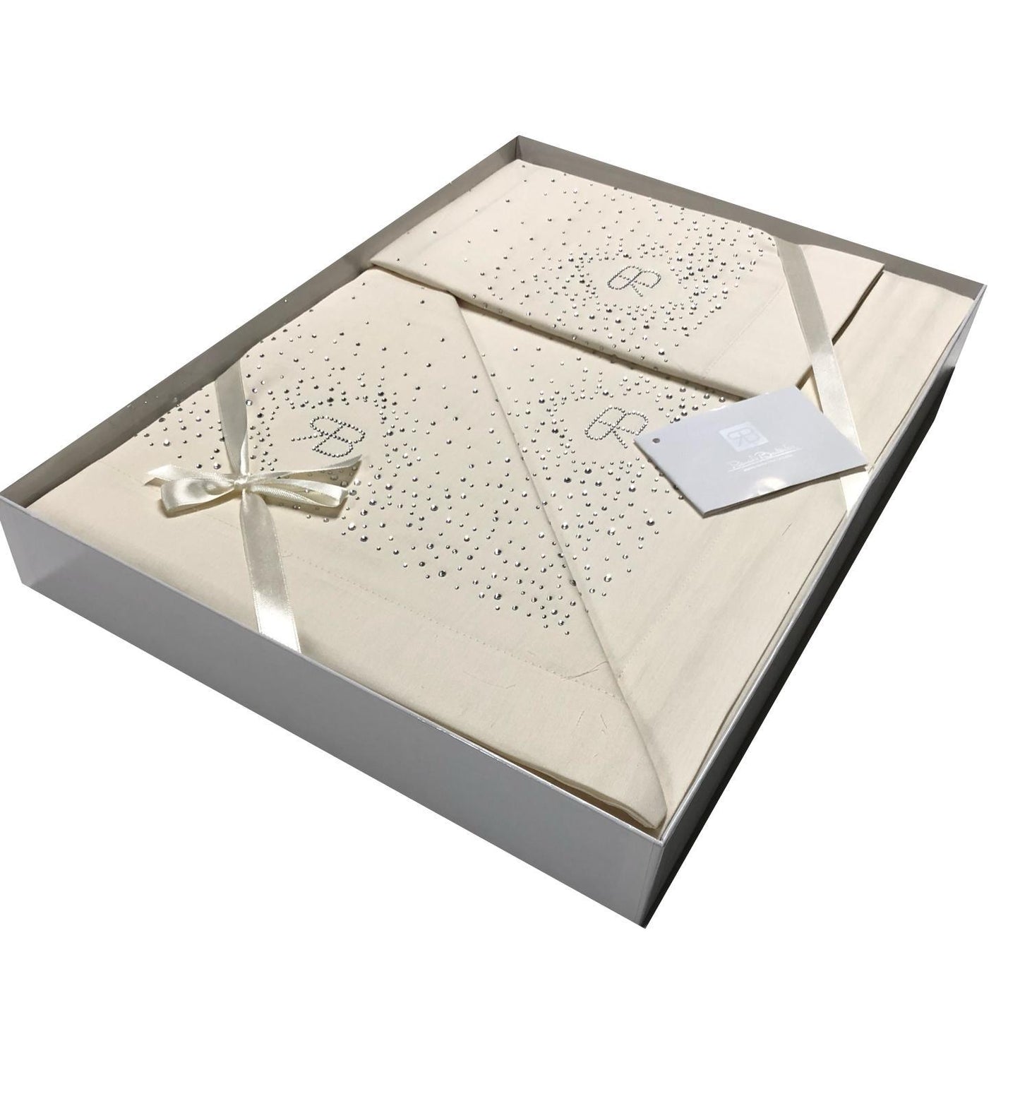 Completo lenzuola Renato Balestra con strass Cristel