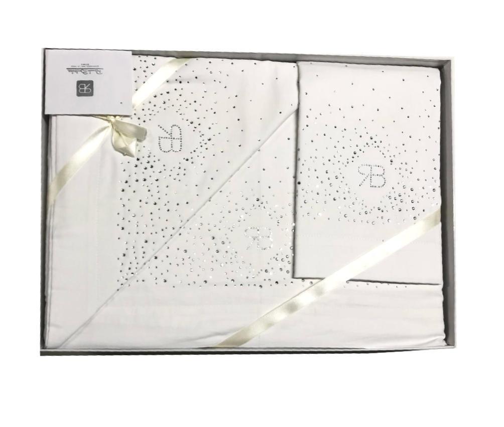Completo lenzuola Renato Balestra con strass Cristel