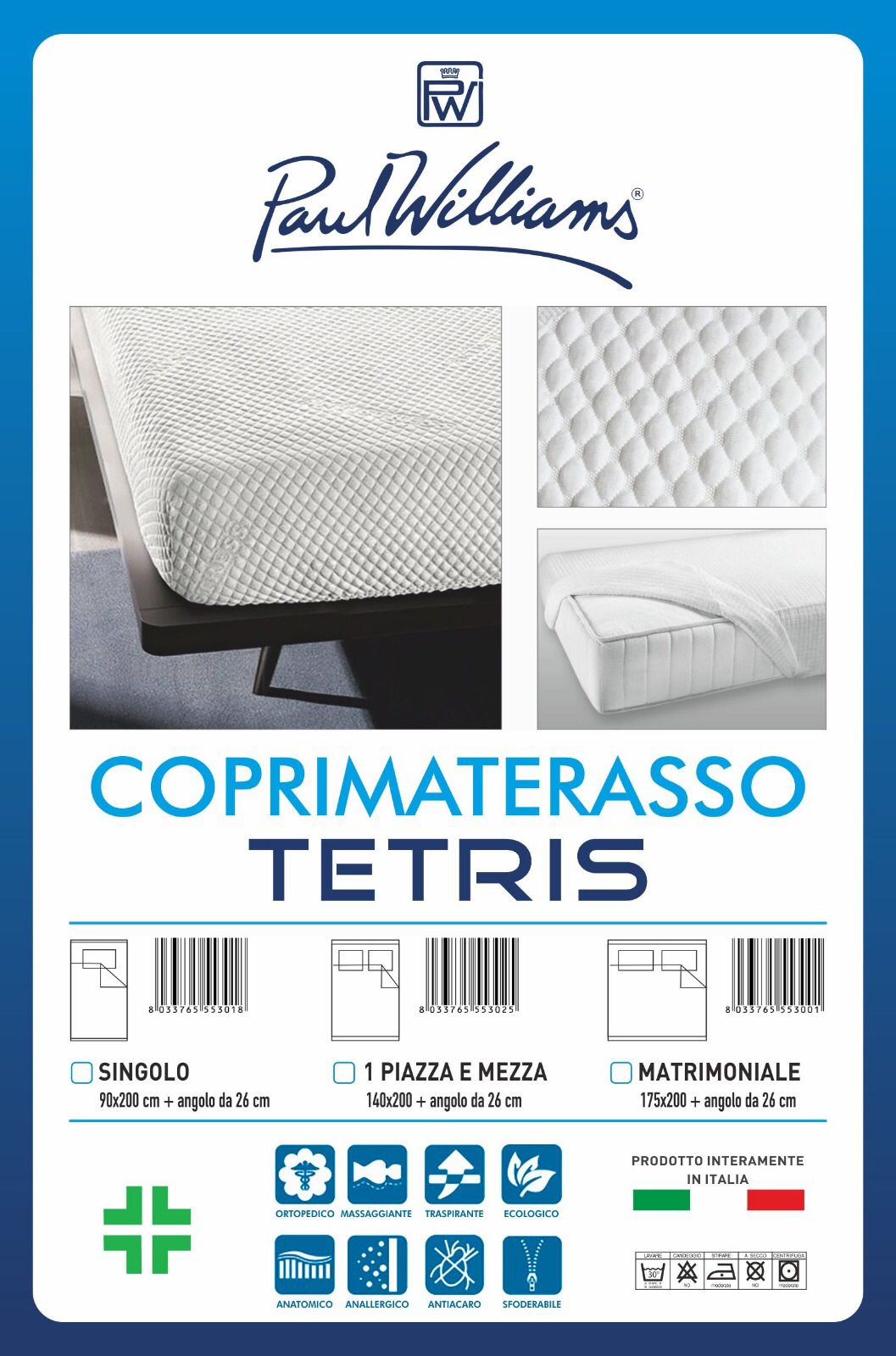 Coprimaterasso Tetris PaulWilliams Memory Massaggiante